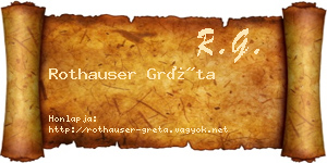 Rothauser Gréta névjegykártya
